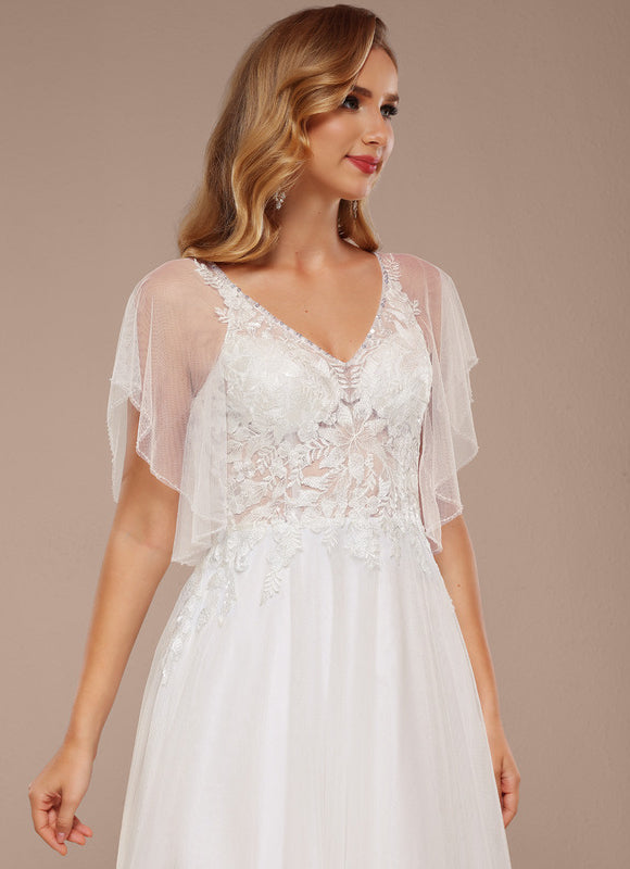 Robe Dentelle Nuptiale Tulle Volants - gallery 5