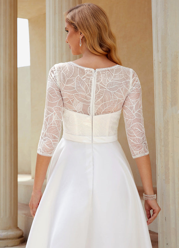 Robe Dentelle Satinée Étoile Flottante - gallery 1