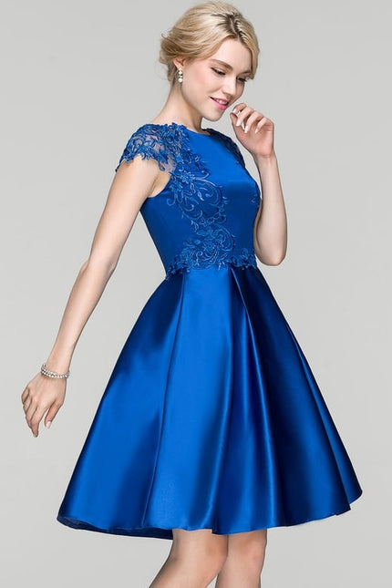 Robe Dentelle Satinée Azur