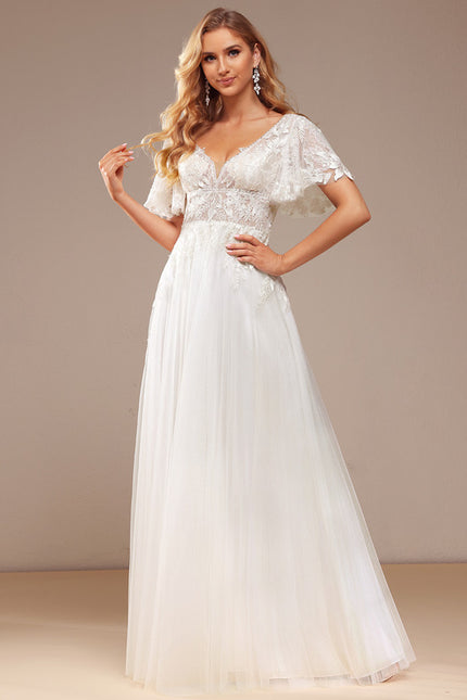 Robe Dentelle Éthérée Perlée