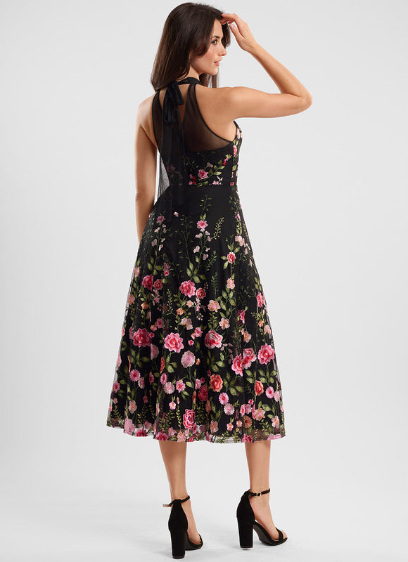 Robe Dentelle Cocktail Florale - gallery 3