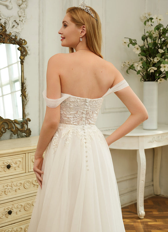 Robe Dentelle Epaule Dénudée - gallery 7