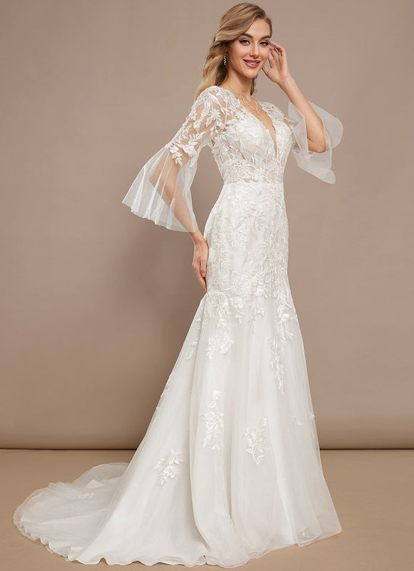 Robe De Mariee Voile Dentelle - gallery 2
