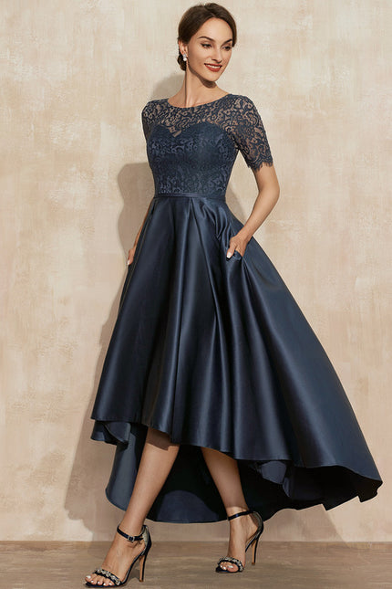 Robe De Soirée Soie Et Dentelle - gallery 3