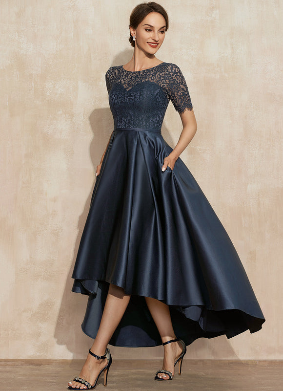 Robe De Soirée Soie Et Dentelle - gallery 3