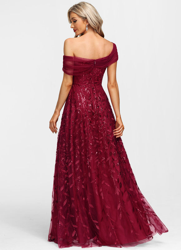 Robe Dentelle Bordeaux Florale - gallery 1