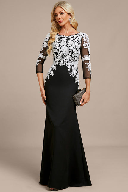 Robe Dentelle Élégante Noire - gallery 4