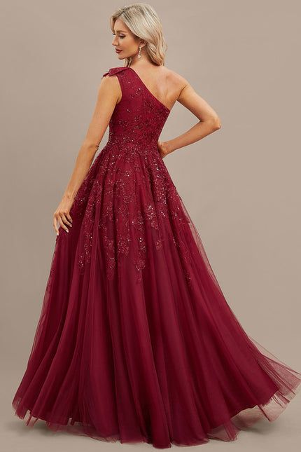 Robe Dentelle Bordeaux Scintillante - gallery 6