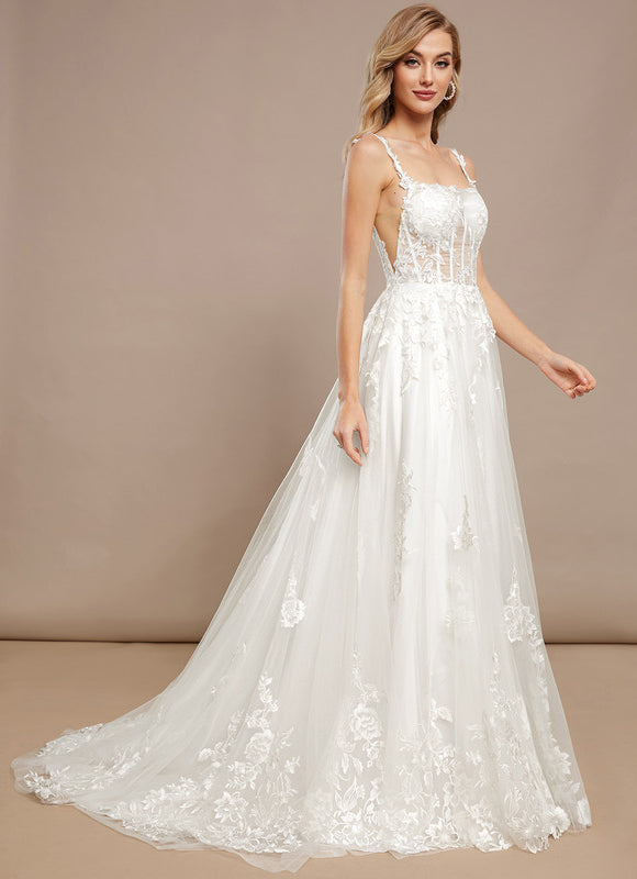 Robe Dentelle Princesse Tulle Floral - gallery 3