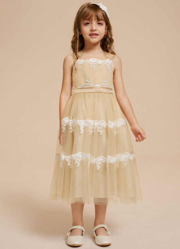 Robe Dentelle Dorée Délicate - gallery 5