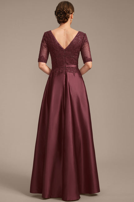 Robe Dentelle Mère Satinée Élégante - gallery 6