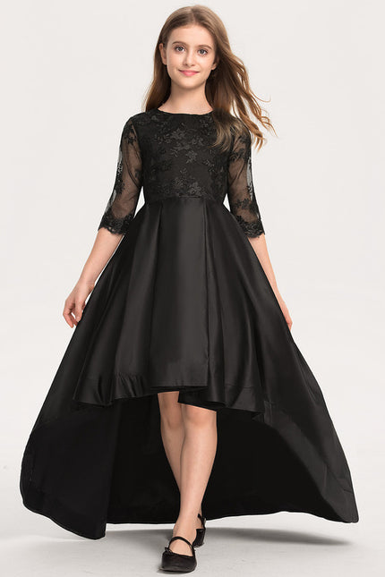 Robe Dentelle En Satin Noir Chic