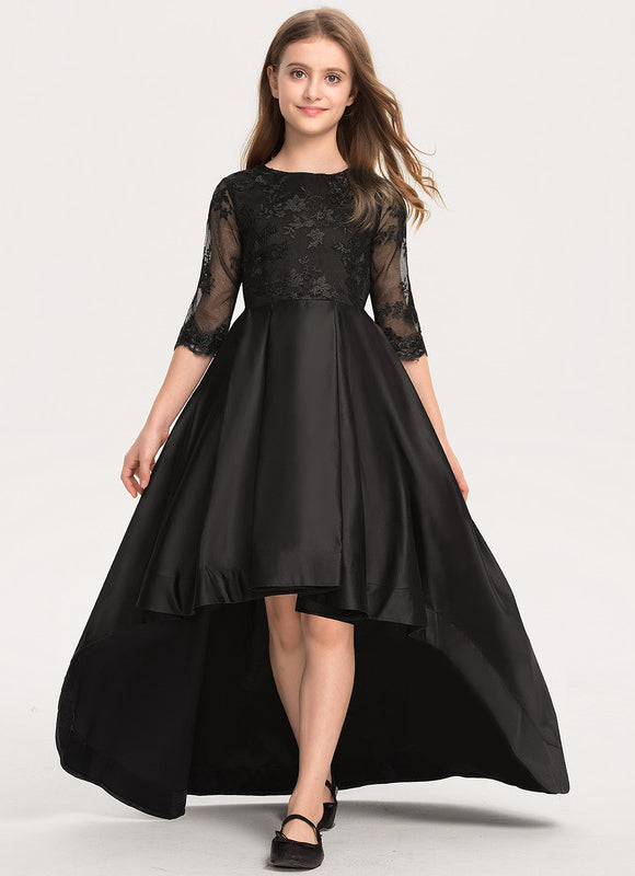 Robe Dentelle En Satin Noir Chic