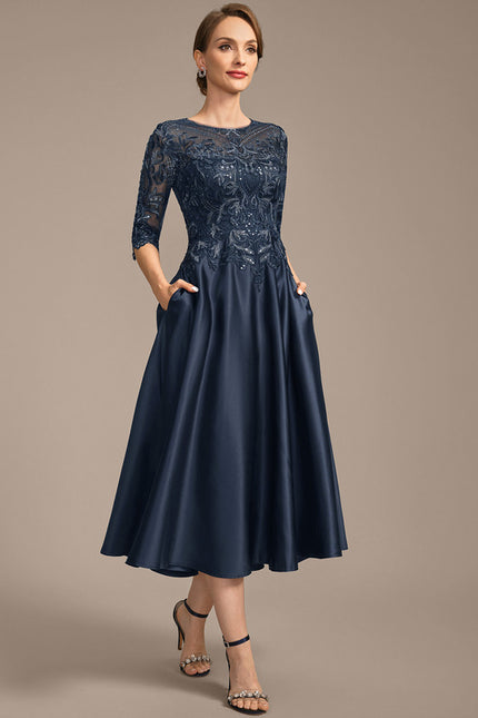 Robe Dentelle Mère Satinée Chic - gallery 5