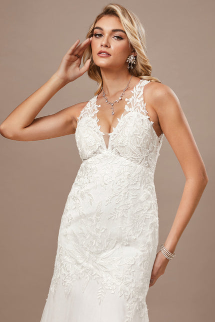 Robe Dentelle Sirène Tulle Élégante - gallery 5