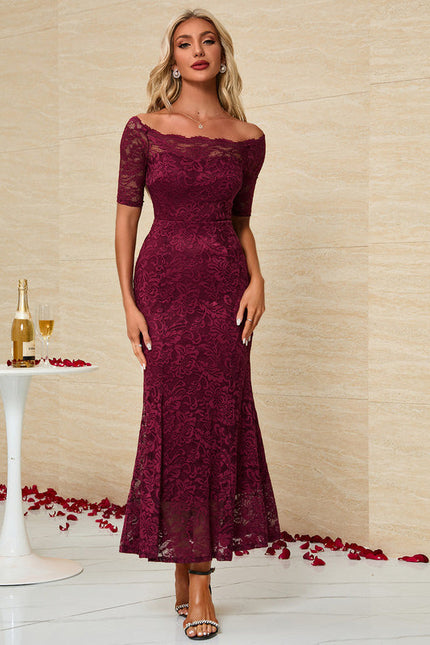 Robe Sirene Rouge Dentelle - gallery 4