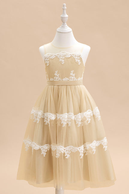 Robe Dentelle Dorée Délicate - gallery 1