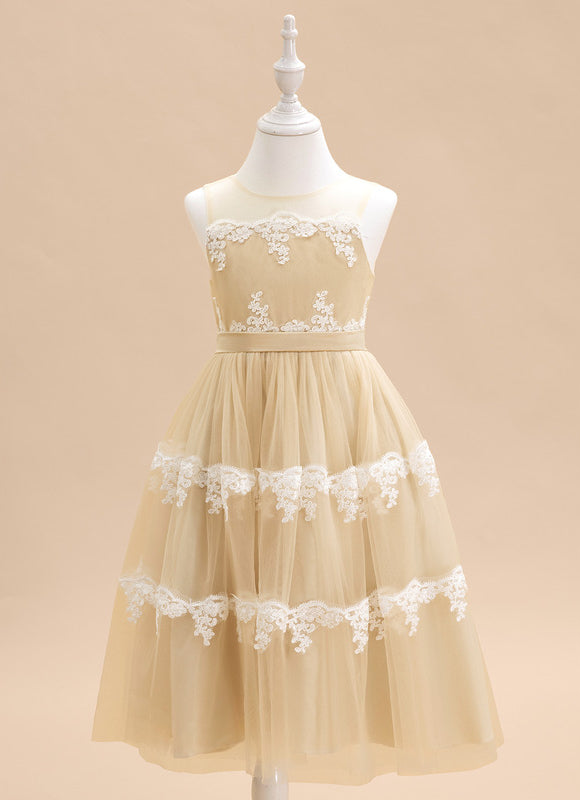 Robe Dentelle Dorée Délicate - gallery 1
