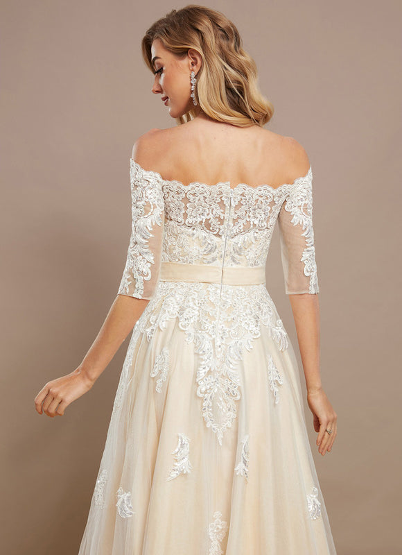 Robe Dentelle Princesse Tulle Ornée - gallery 4