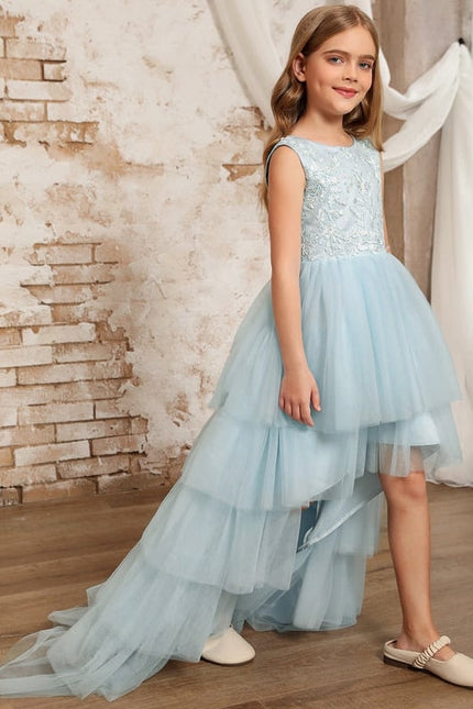 Robe Dentelle Tulle Bleu Ciel - gallery 7