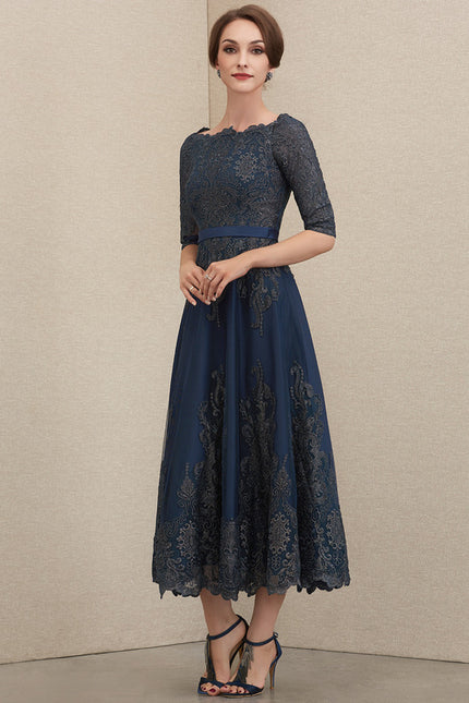 Robe Dentelle Évasée Satinée - gallery 2