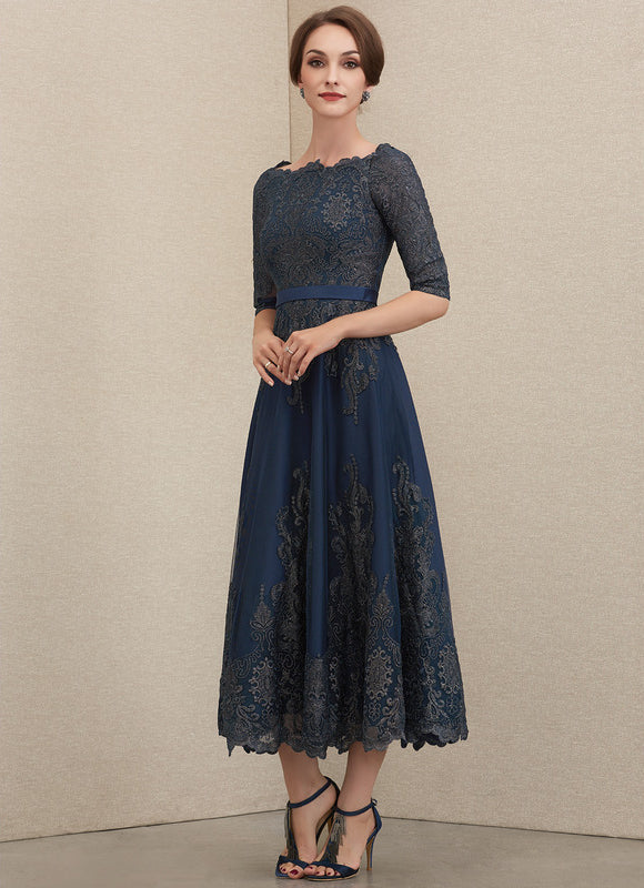 Robe Dentelle Évasée Satinée - gallery 2