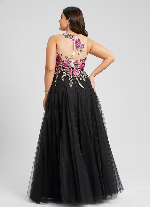 Robe Dentelle Tulle Noir Floral - gallery 9