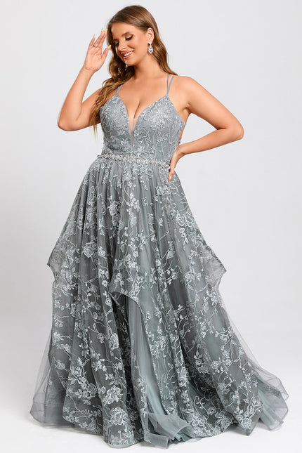 Robe De Soirée Dentelle Verte - gallery 7
