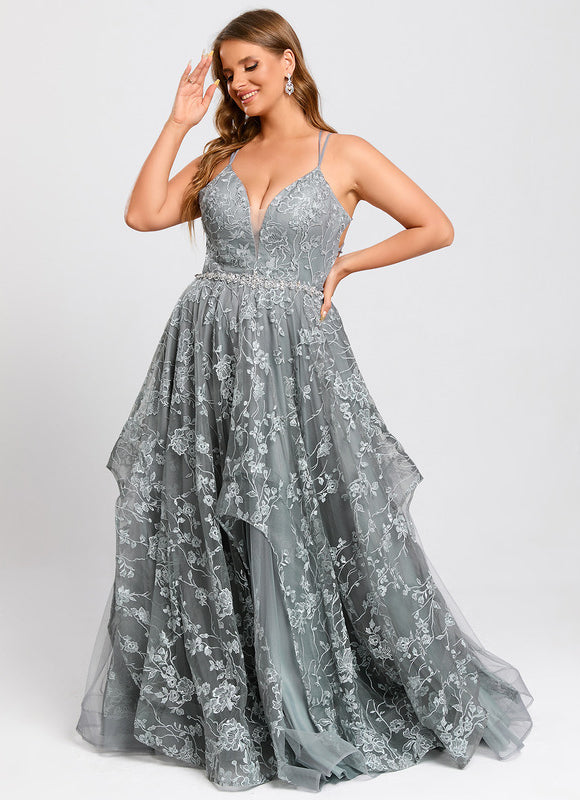 Robe De Soirée Dentelle Verte - gallery 7