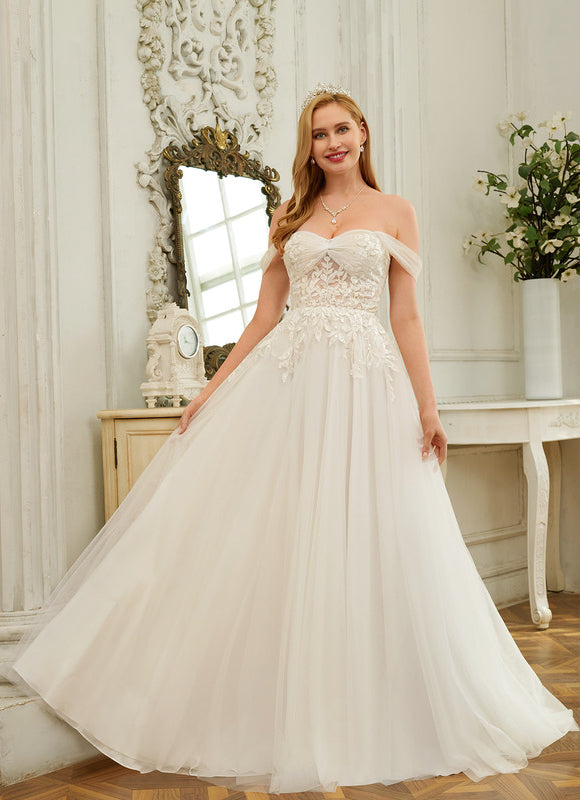 Robe Dentelle Epaule Dénudée - gallery 1