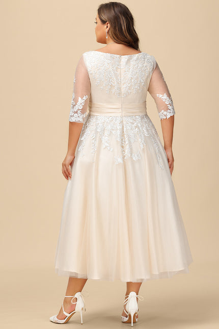 Robe Dentelle Écrue Tulle - gallery 9