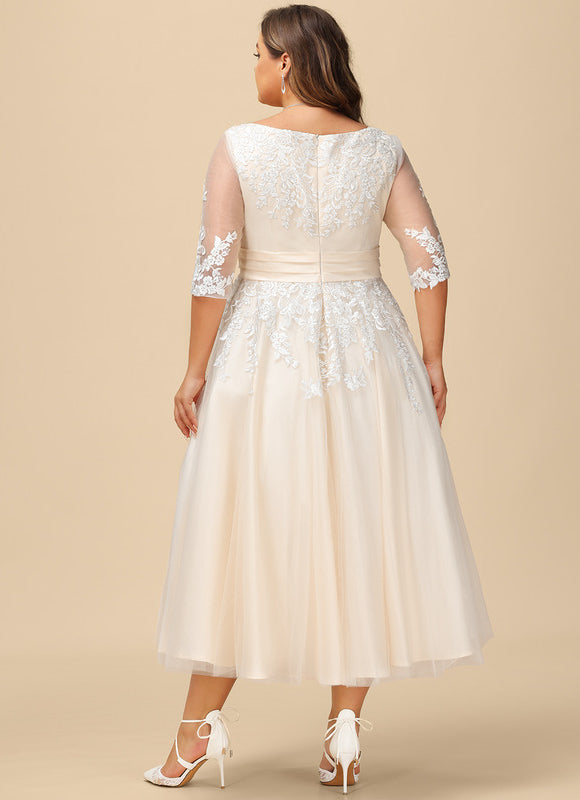 Robe Dentelle Écrue Tulle - gallery 9