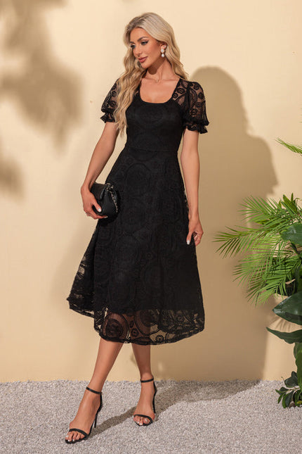 Robe Patineuse Noire Dentelle