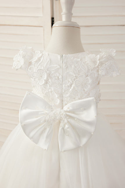 Robe Dentelle Tulle Fleuri - gallery 1