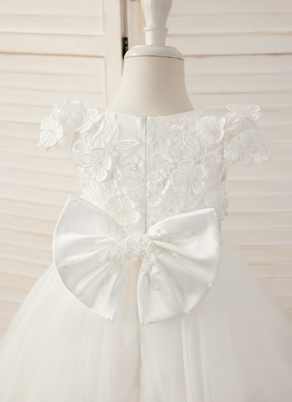 Robe Dentelle Tulle Fleuri - gallery 1