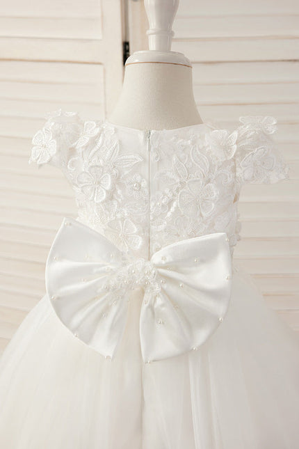 Robe Dentelle Tulle Fleuri - gallery 1