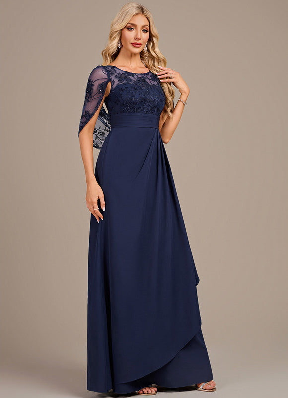 Robe Dentelle Élégante Bleu Nuit - gallery 4