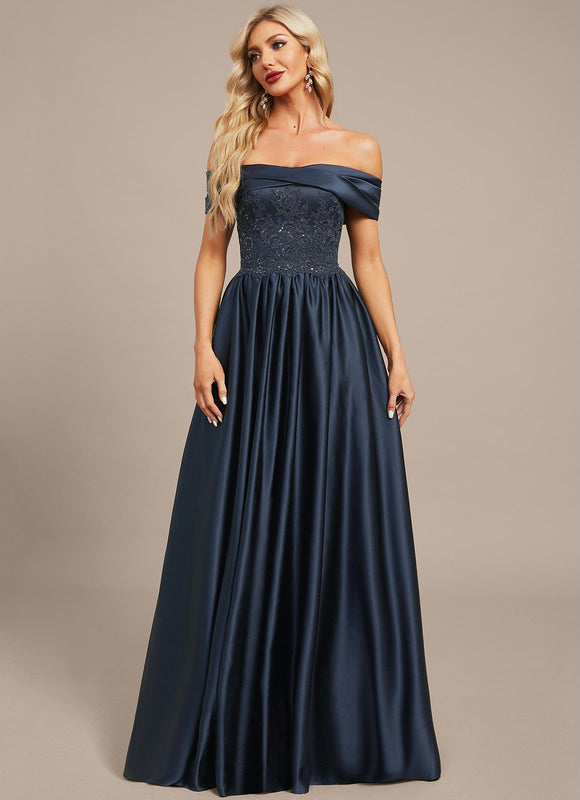 Robe Dentelle Satinée Évasée - gallery 4