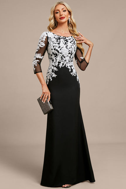 Robe Dentelle Élégante Noire - gallery 2
