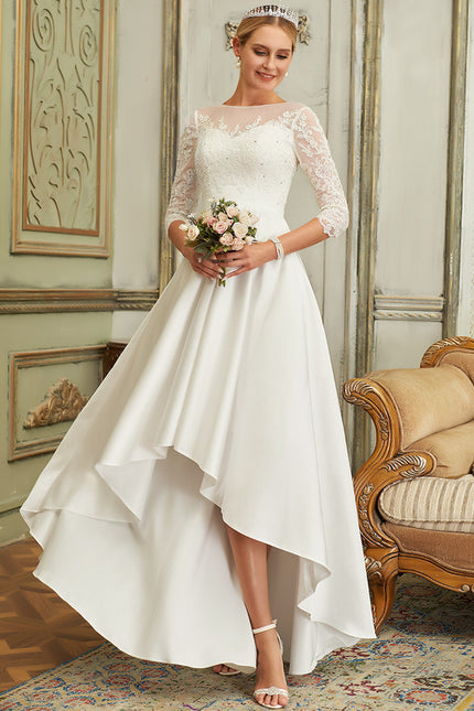 Robe Dentelle Asymétrique Satinée
