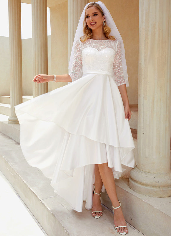 Robe Dentelle Satinée Étoile Flottante - gallery 4