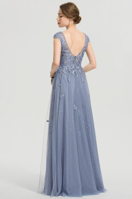 Robe Dentelle Grise Élégante - gallery 8