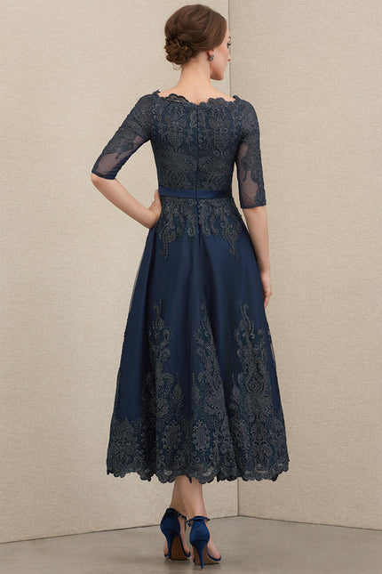 Robe Dentelle Évasée Satinée - gallery 1