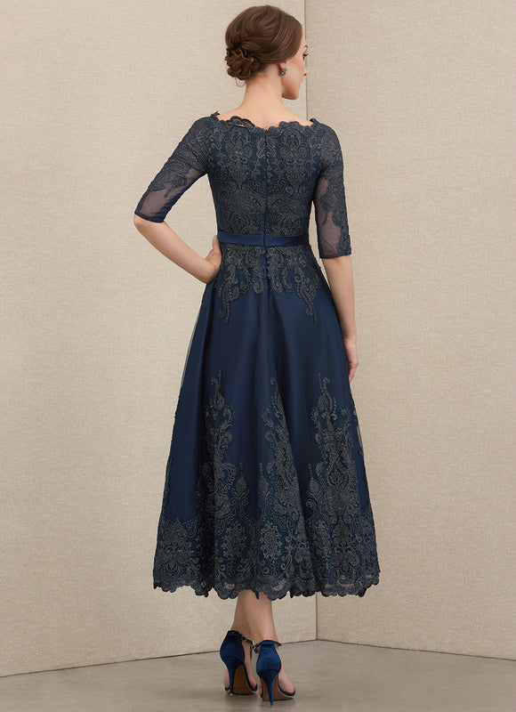 Robe Dentelle Évasée Satinée - gallery 1
