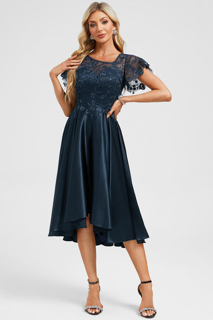 Robe Dentelle Soirée Marine - gallery 3