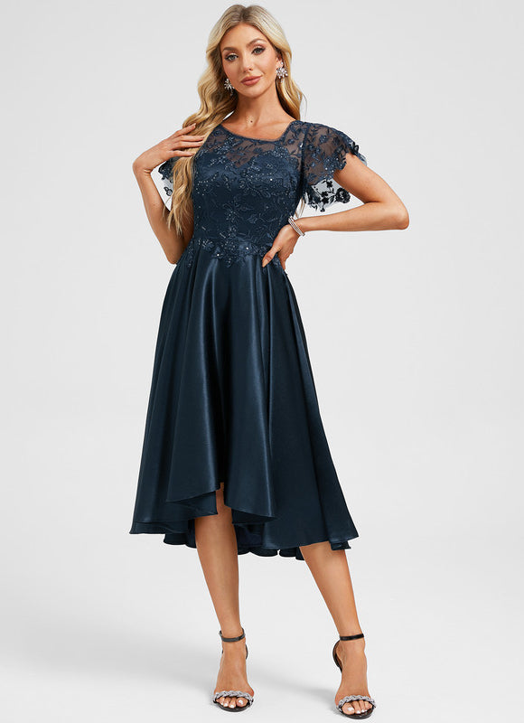 Robe Dentelle Soirée Marine - gallery 3