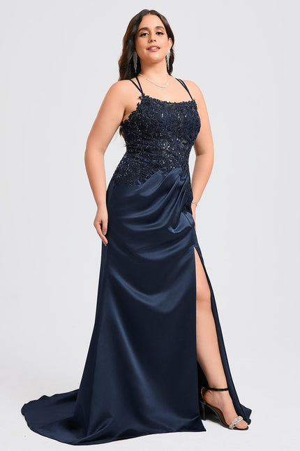 Robe Dentelle Satin Drapé - gallery 8