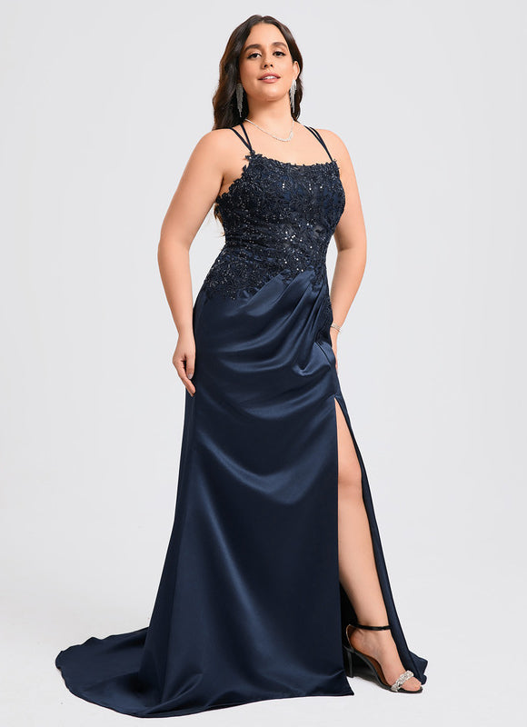 Robe Dentelle Satin Drapé - gallery 8