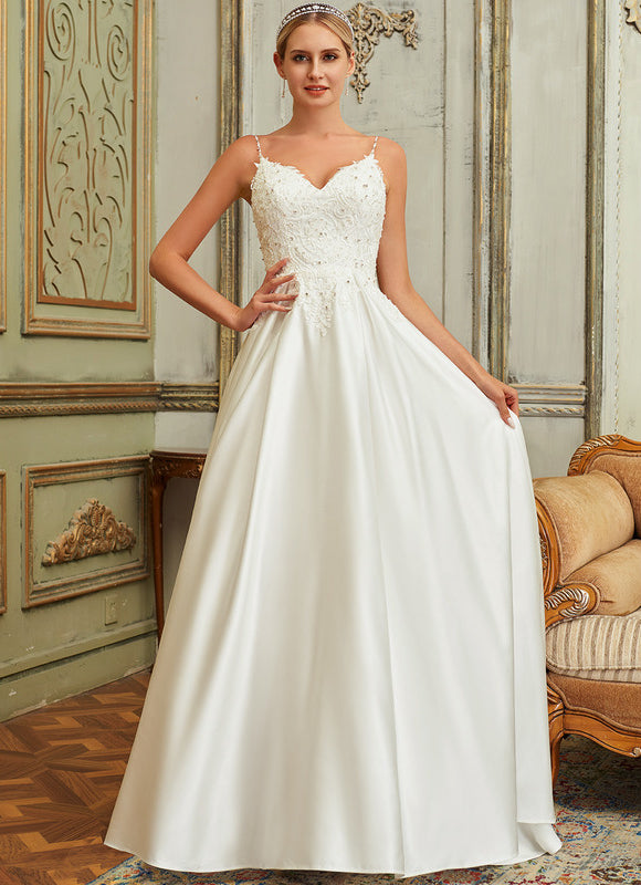 Robe Dentelle Satinée Éclatante - gallery 1