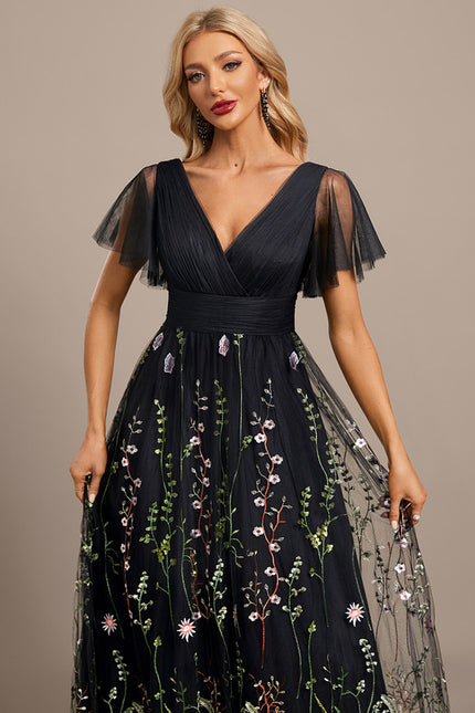 Robe Dentelle Nocturne Florale - gallery 1